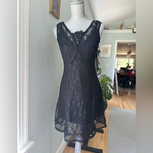 Royal Bones by Daang Goodman Goth Black Corset Dress size Medium - Picture 1 of 10